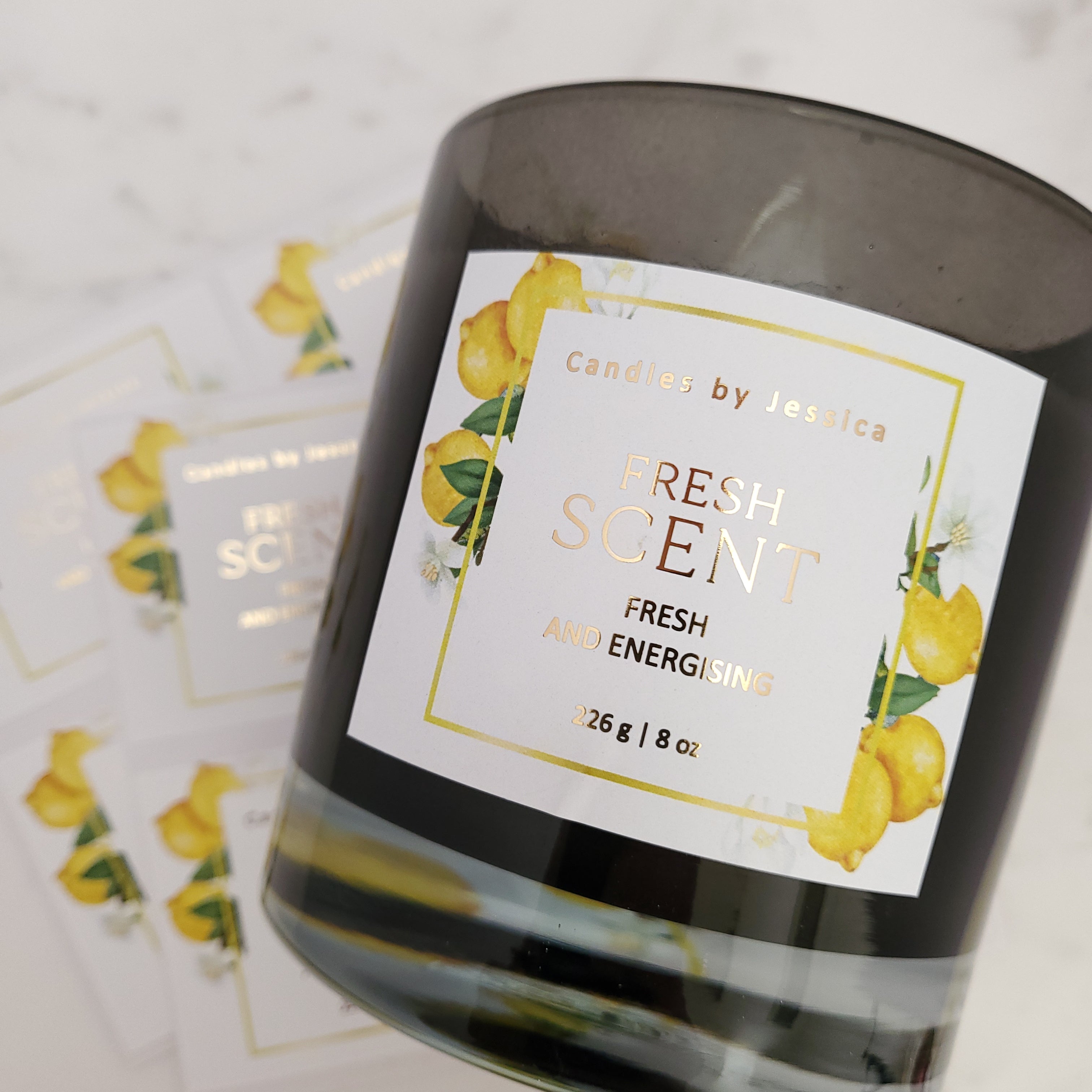 Custom Candle Label Stickers, Elegant Candle Label, Foiled Candle