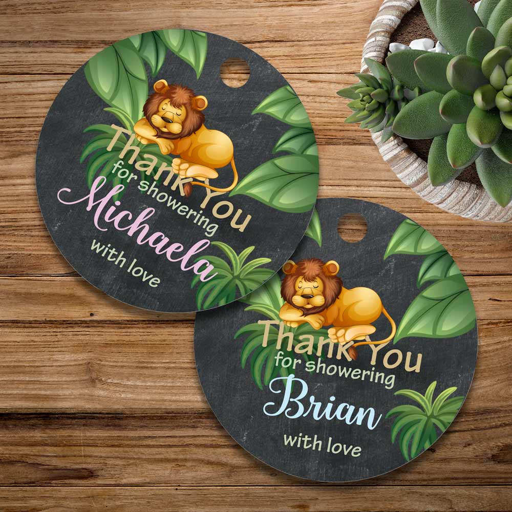 Boho Lion Baby Shower Thank You Tags  Safari Baby Shower Favor Tags - –  Print My Party