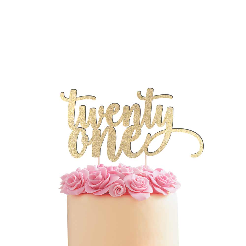 Gold 21 Birthday Cake Topper, Gold Birthday Cake Topper, Gold Cake  Decorations, Birthday Party Cake Topper 