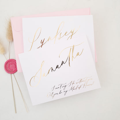 Personalized I can't say i do without you bridesmaid proposal card with gold foiled text - XOXOKristen