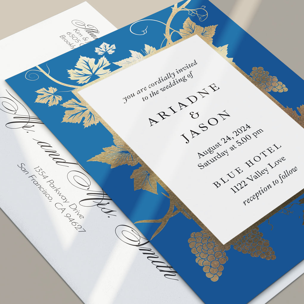 QR Code Wedding Website Cards Gold Foiled Wedding Website 