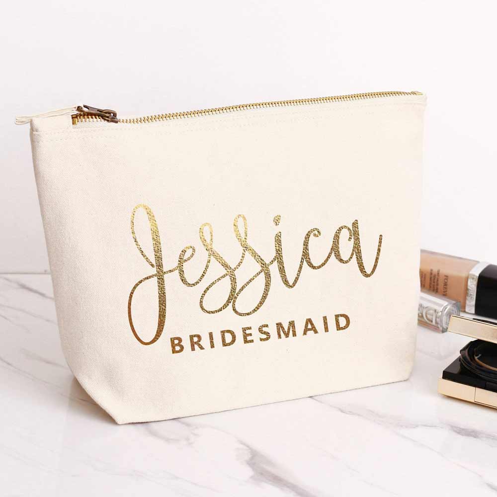 Jessica Makeup Pouch with Name and Wedding Role