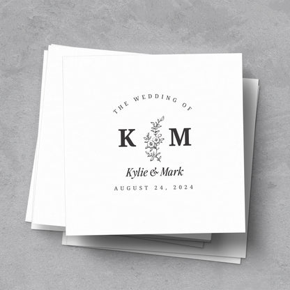 square wedding website cards with monograms, qr code and flowers - XOXOKristensquare wedding website cards with monograms, qr code and flowers - XOXOKristen