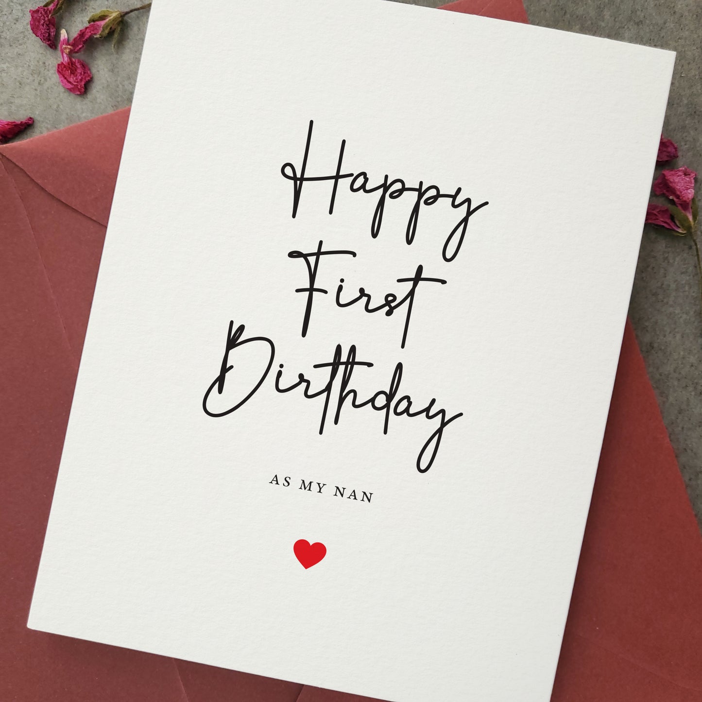 happy first birthday as my nan greeting card - XOXOKristen