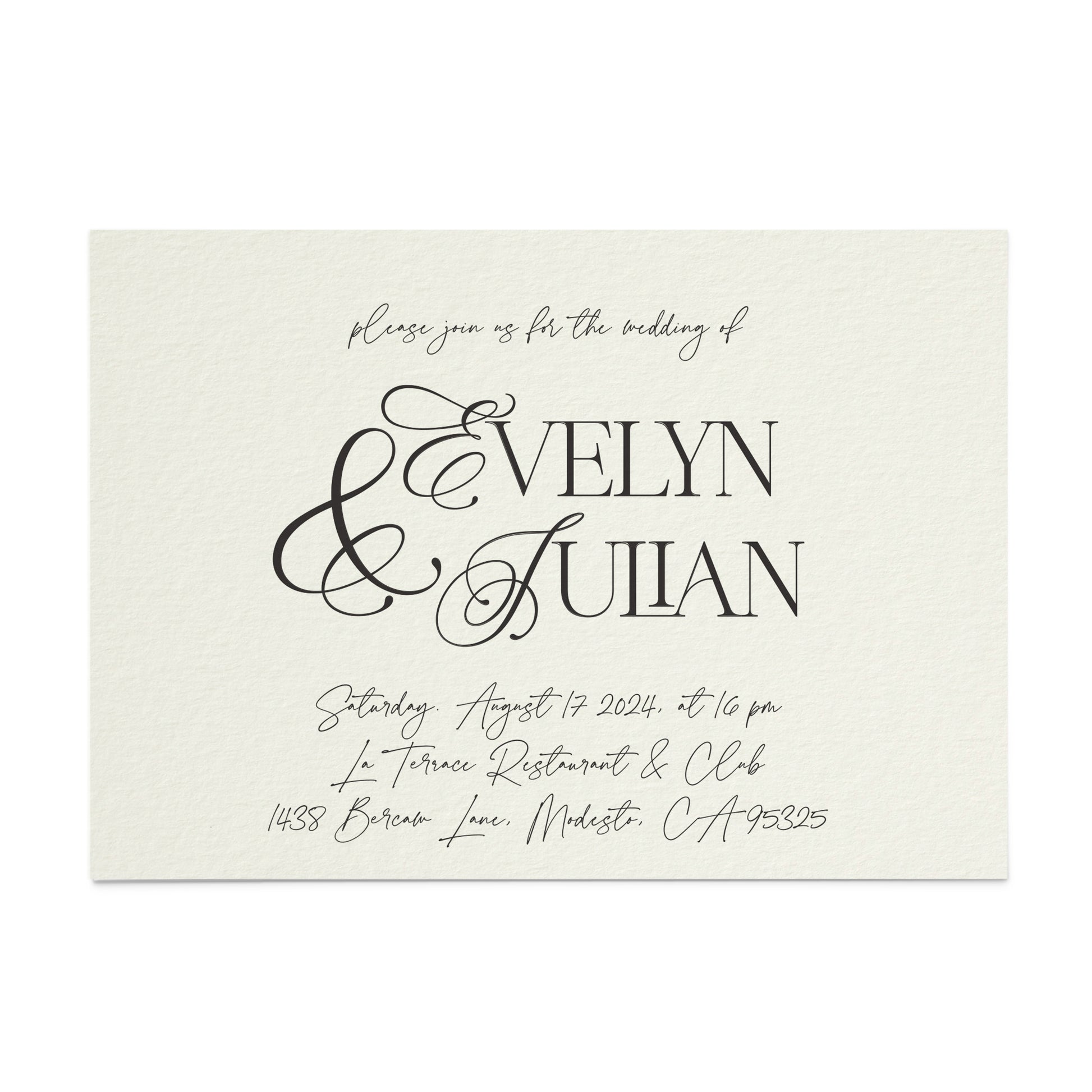 modern minimalistic wedding invitations with calligraphy font - XOXOKristen