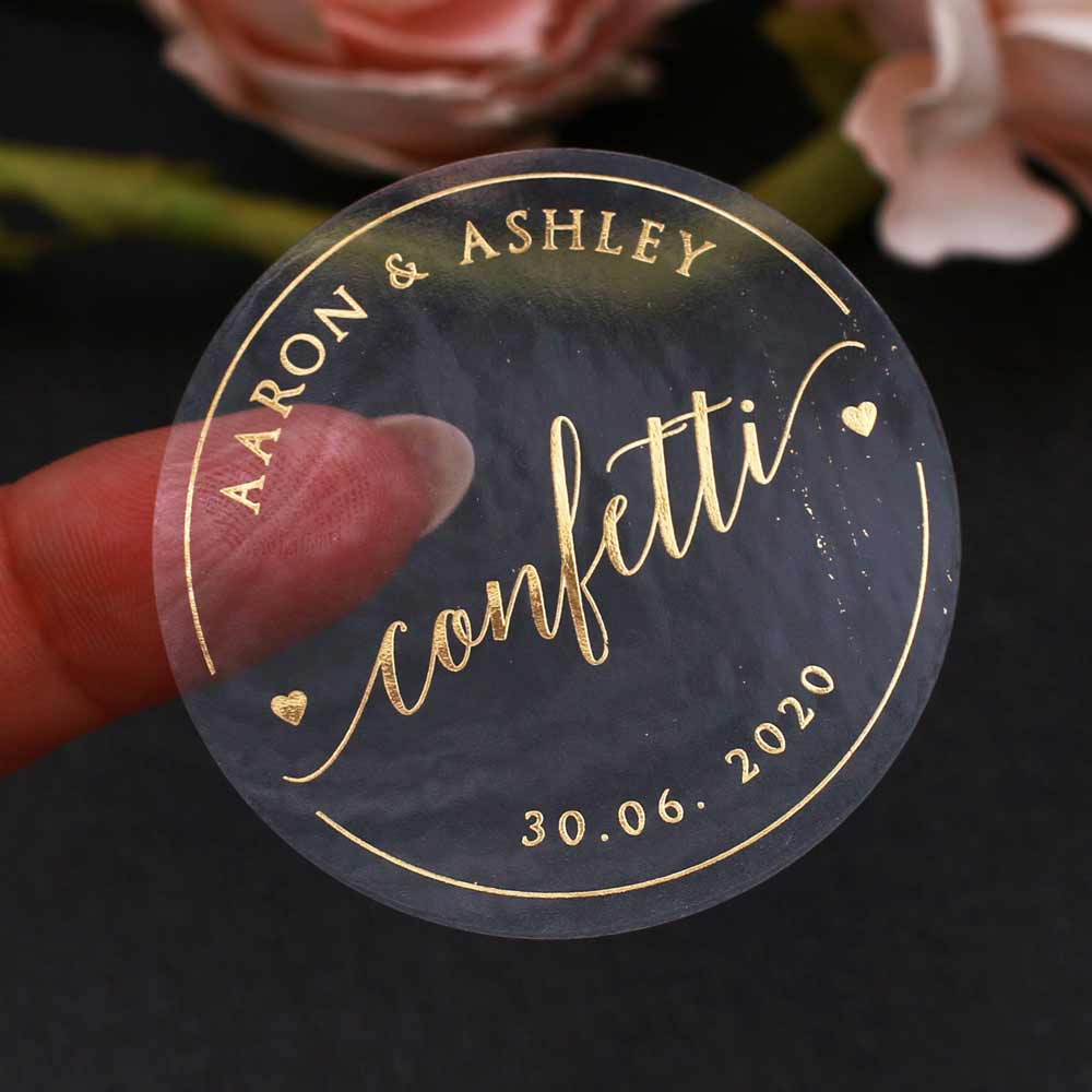 Confetti Sticker Clear Wedding Sticker | XOXOKristen