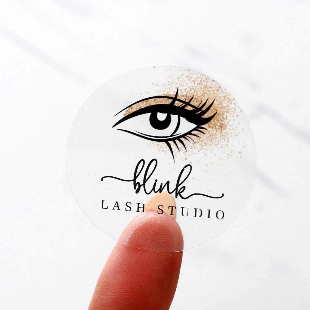 Custom Branding Stickers, Custom Logo Labels, Clear Gold Foiled Stickers,  Silver or Rose Gold Transparent Small Business Sticker Labels 